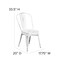 Merrick Lane Banks Indoor/Outdoor Stacking Metal Dining Chair with Single Slat Back and Distressed Powder Coated Finish